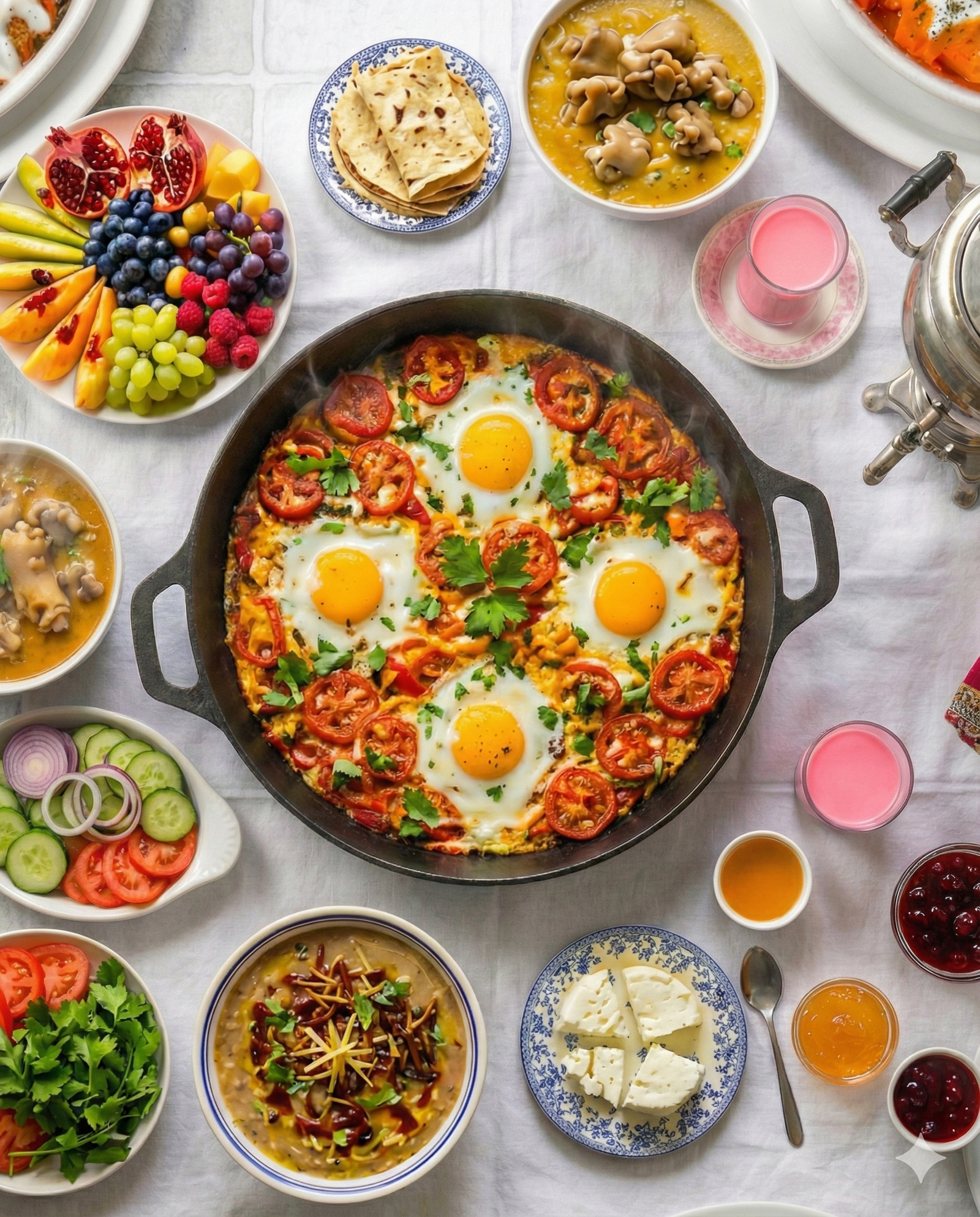 Traditional Afghan Breakfast Spread